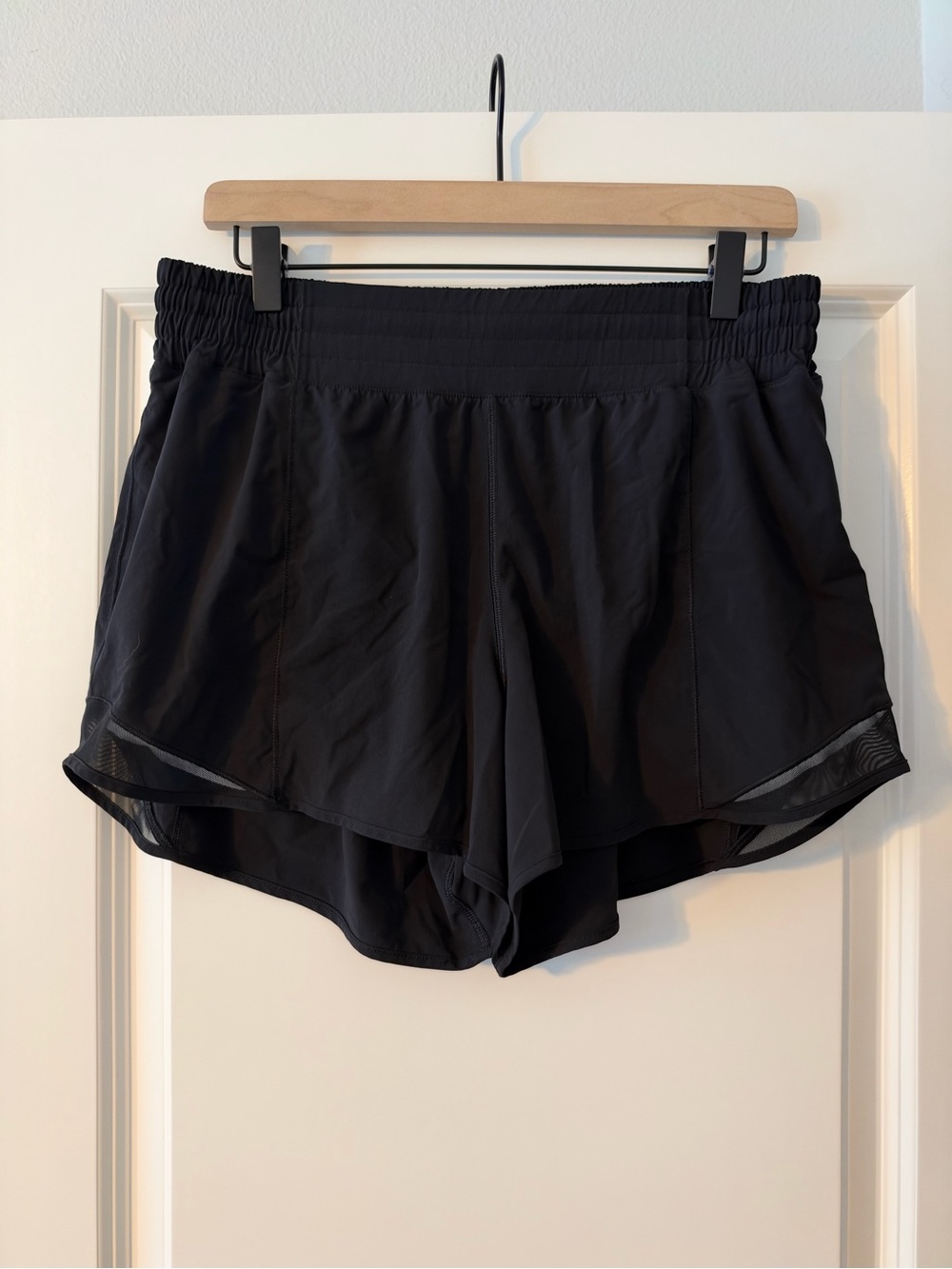 lululemon athletica Black Women's Running Shorts with Mesh Trim